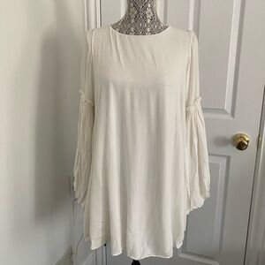 Zara white bell sleeve shirt dress size S worn twice